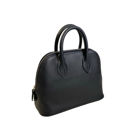 Used HERMES Leather Bolide Handbag Navy PHW
