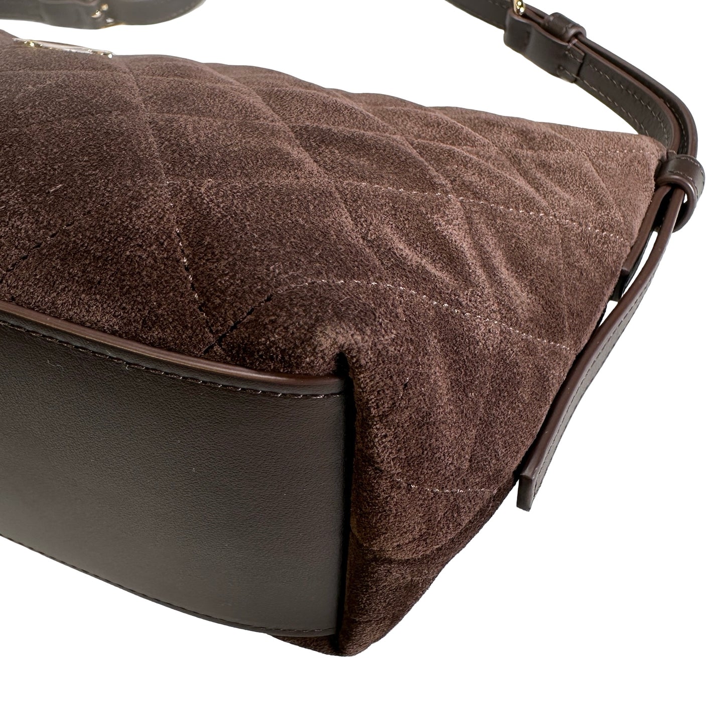 Brand New CHANEL Quilted Suede Quilted Suede Shoulder Bag Shoulder Bag Brown GHW