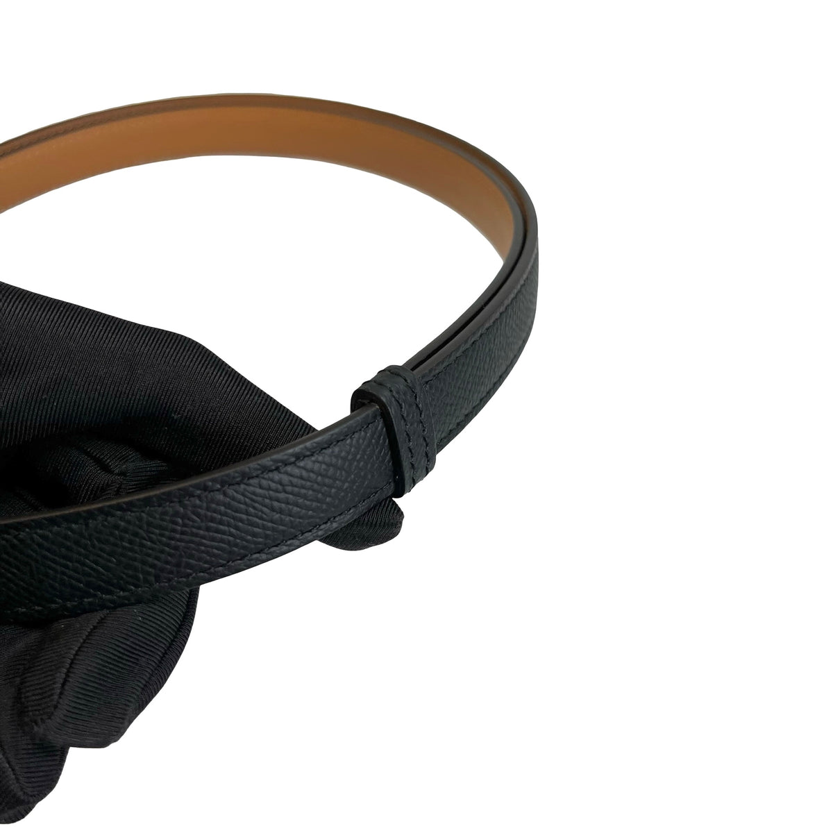 Brand New HERMES Leather Kelly Belt Black Gold