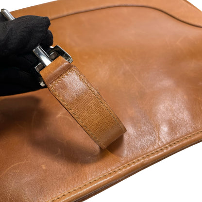 Used GUCCI Leather Jackie Shoulder Bag Brown PHW