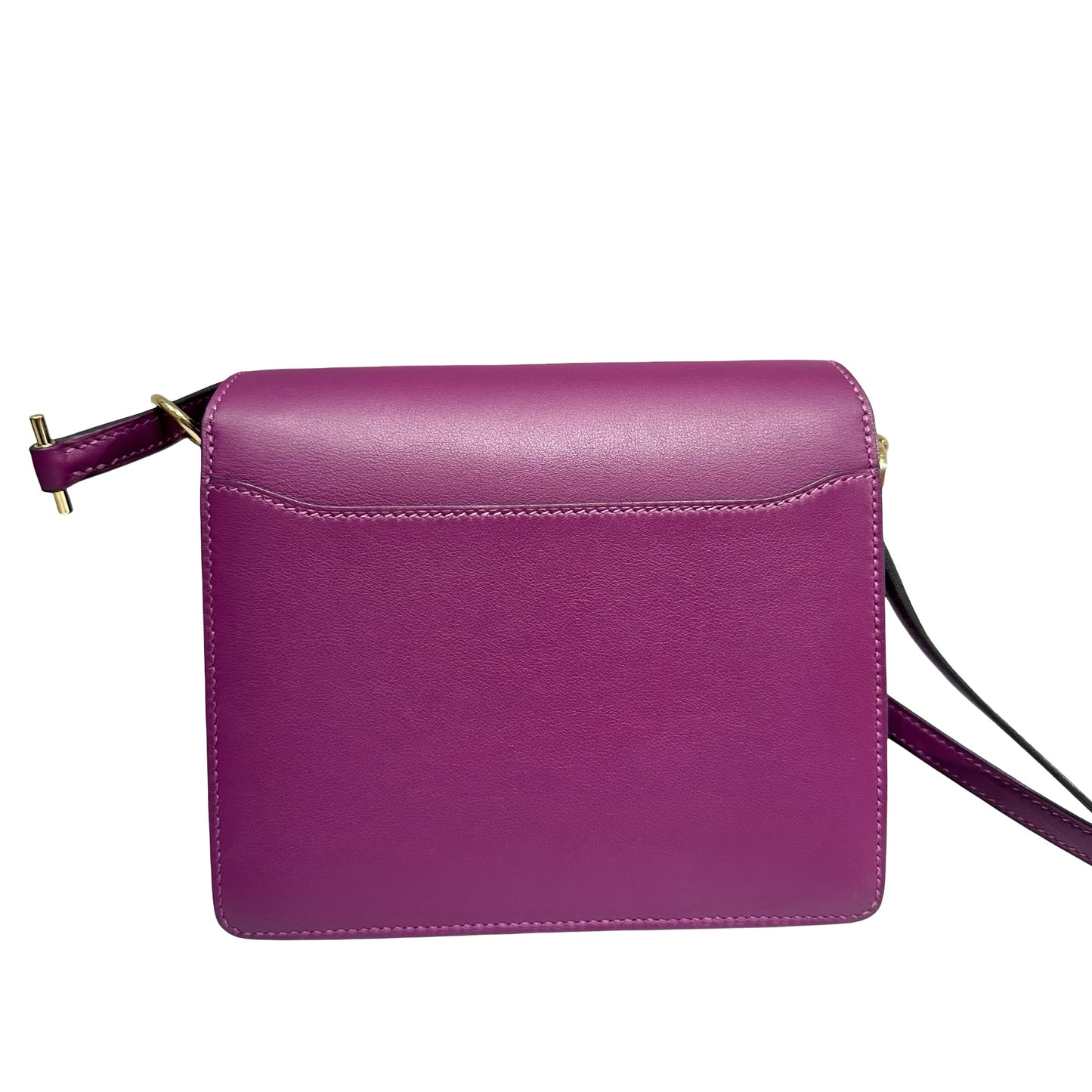 Used HERMÈS MINI ROULIS Cross Body Bag Purple GHW
