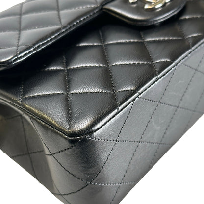 Used CHANEL Quilted Classic Flap Chain Shoulder Bag Black Silver
