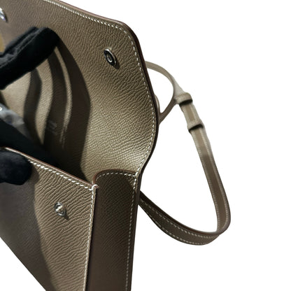 New HERMÈS Epsom Snap to Go Shoulder Bag Etoupe (18) GHW