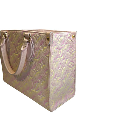 Used LOUIS VUITTON Monogram Empreinte Leather On The Go Handbag Sunrise Pastel