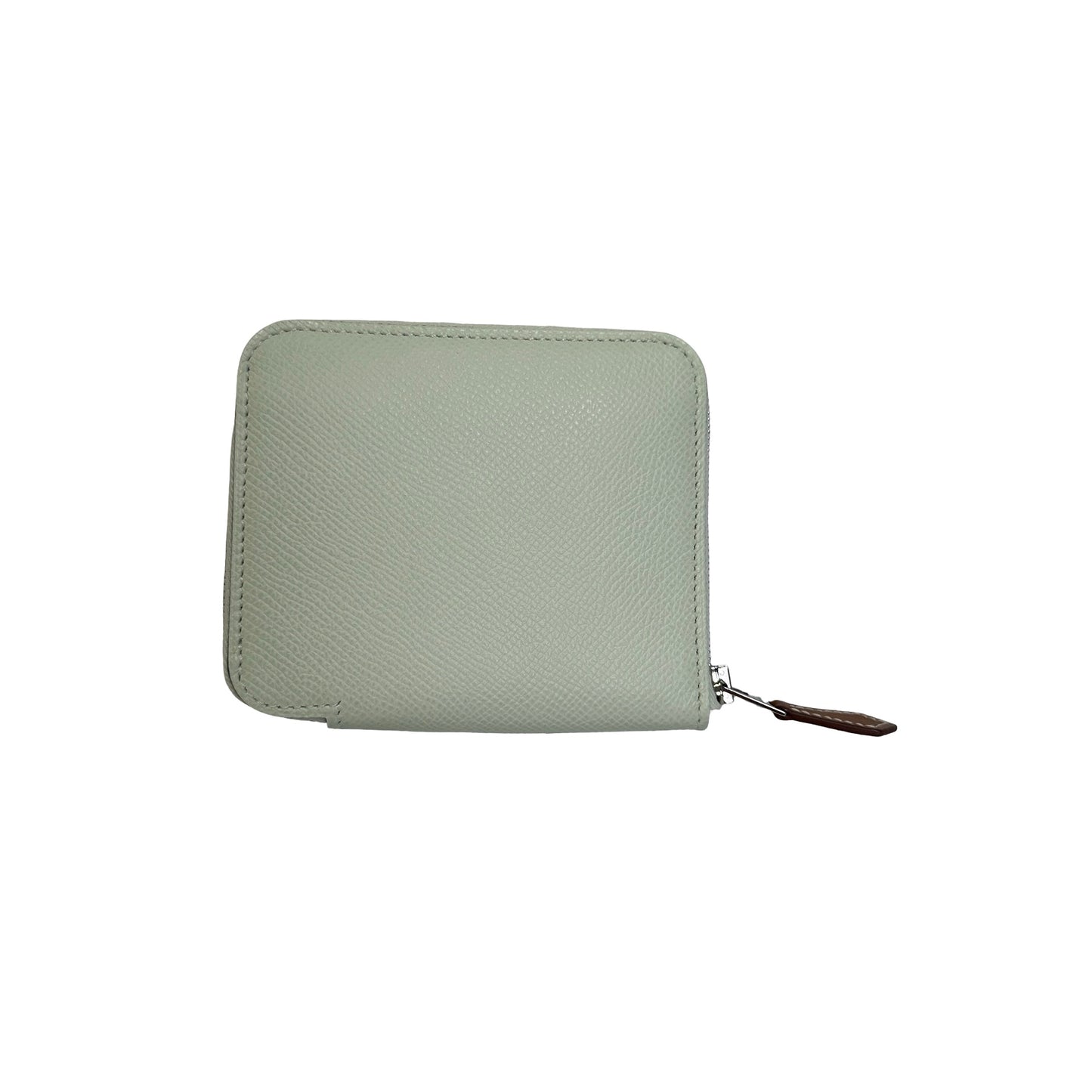 Used HERMES Epsom Leather Silk'In Compact Wallet Wallet Vert Fizz