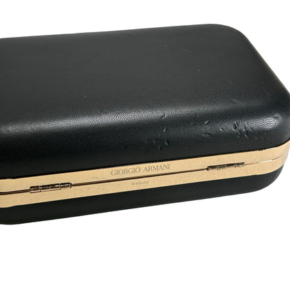GIORGIO ARMANI Solid Si Perfume and Lipstick Set Clutch Minaudière Black Gold Red