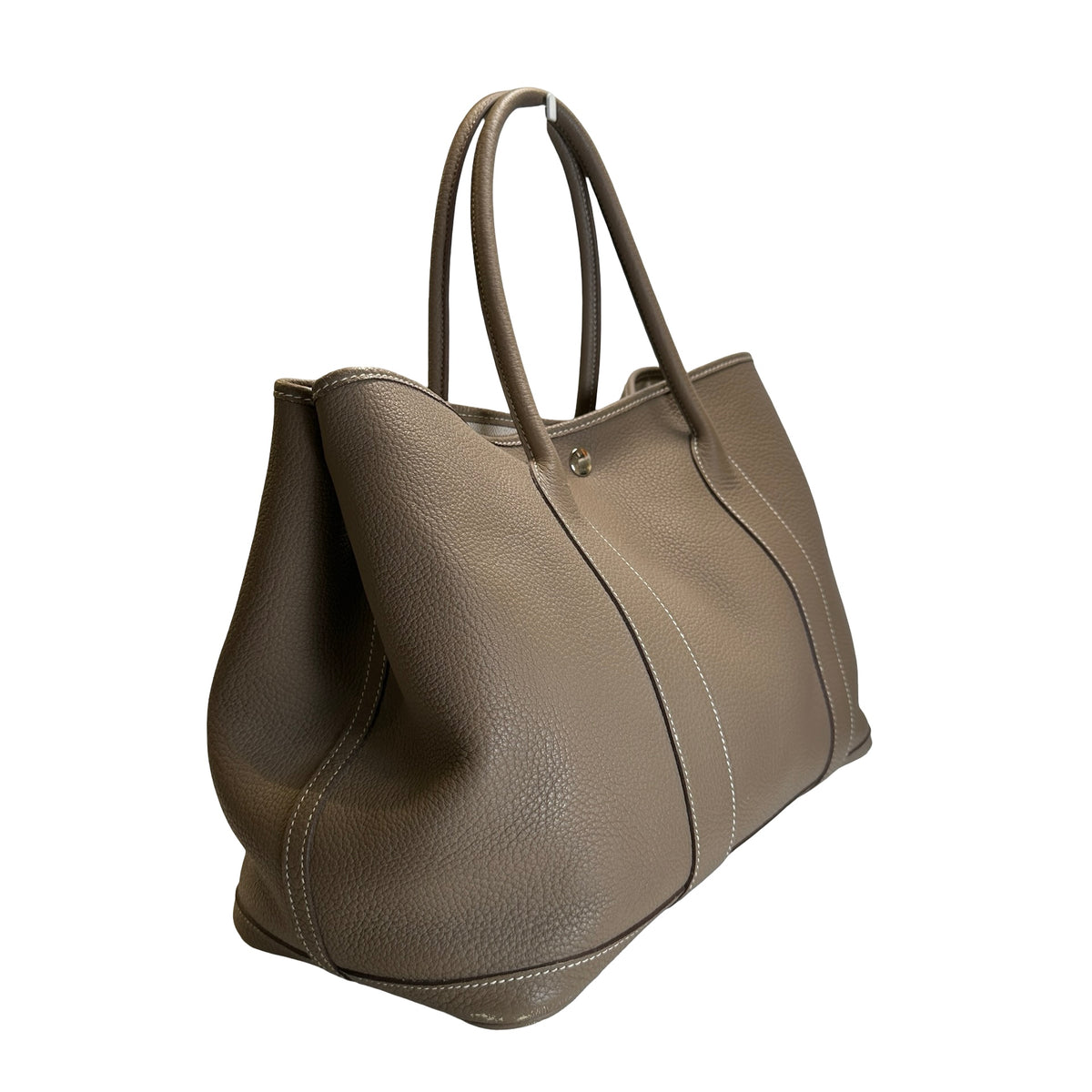 Used HERMES Negonda Leather Garden Party Tote Bag Etoupe