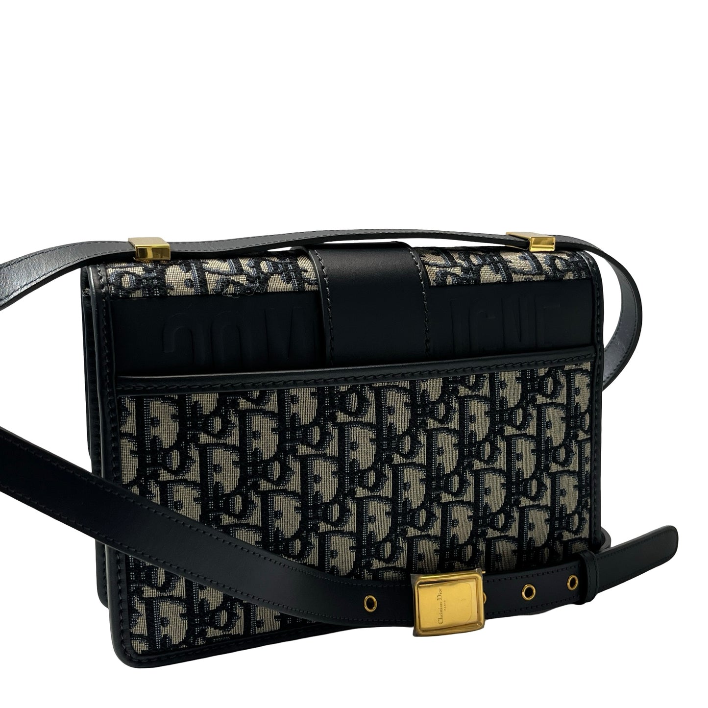 Used DIOR Canvas MONTAIGNE 30 Cross Body Bag Navy Blue