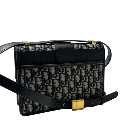 Used DIOR Canvas MONTAIGNE 30 Cross Body Bag Navy Blue