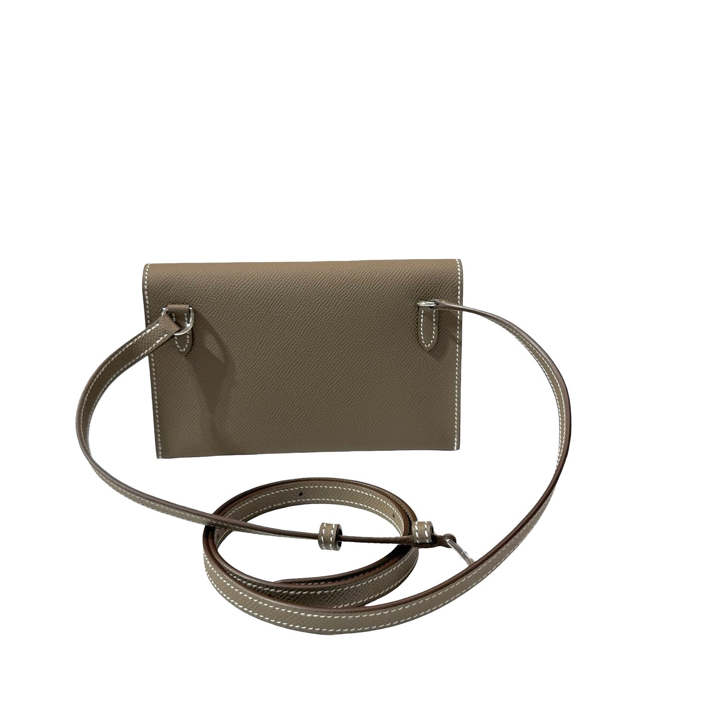 New HERMÈS Epsom Snap to Go Shoulder Bag Etoupe (18) GHW