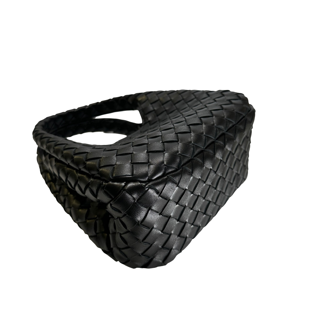 Used BOTTEGA VENETA Intrecciato Leather Jodie Handbag Black