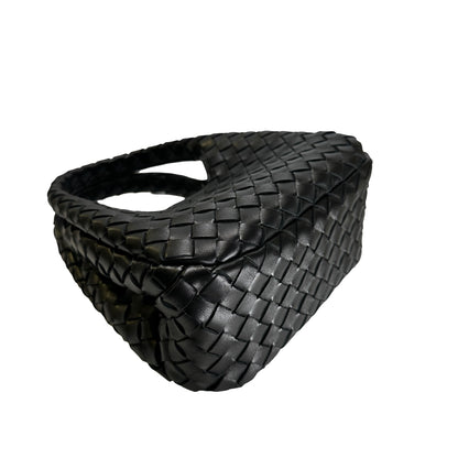 Used BOTTEGA VENETA Intrecciato Leather Jodie Handbag Black