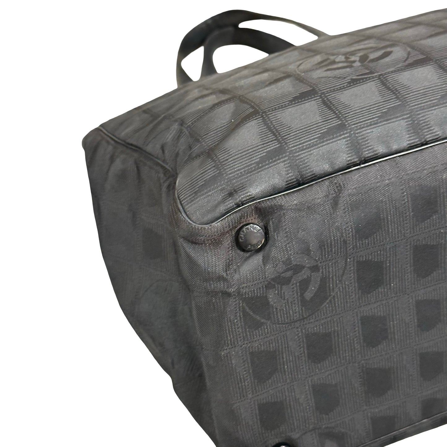 Used CHANEL Canvas Vintage Shoulder Black Shoulder Bag Black