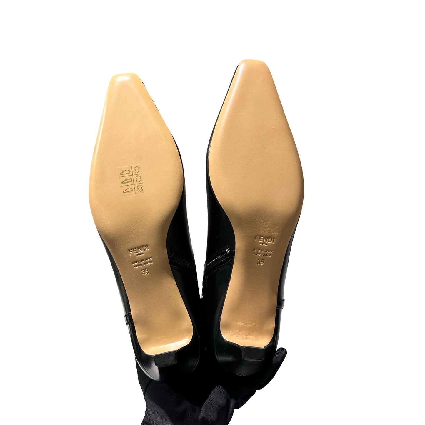 Unused FENDI BOOTS Shoes Black GHW
