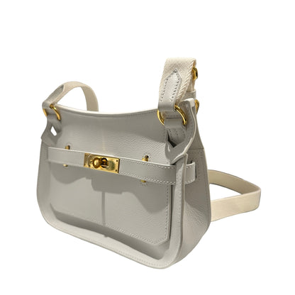 Used HERMES Evercolor Mini Jypsiere Cross body bag White GHW
