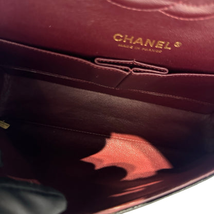 Used CHANEL Calfskin CF 25 Chain Shoulder Bag Black GHW