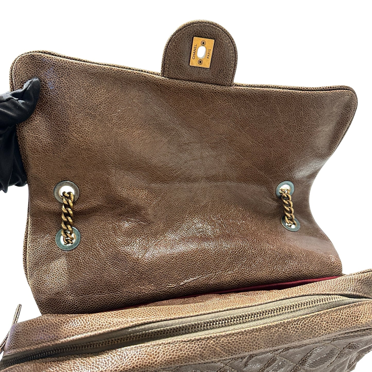 Used CHANEL Shoulder Bag Brown GHW