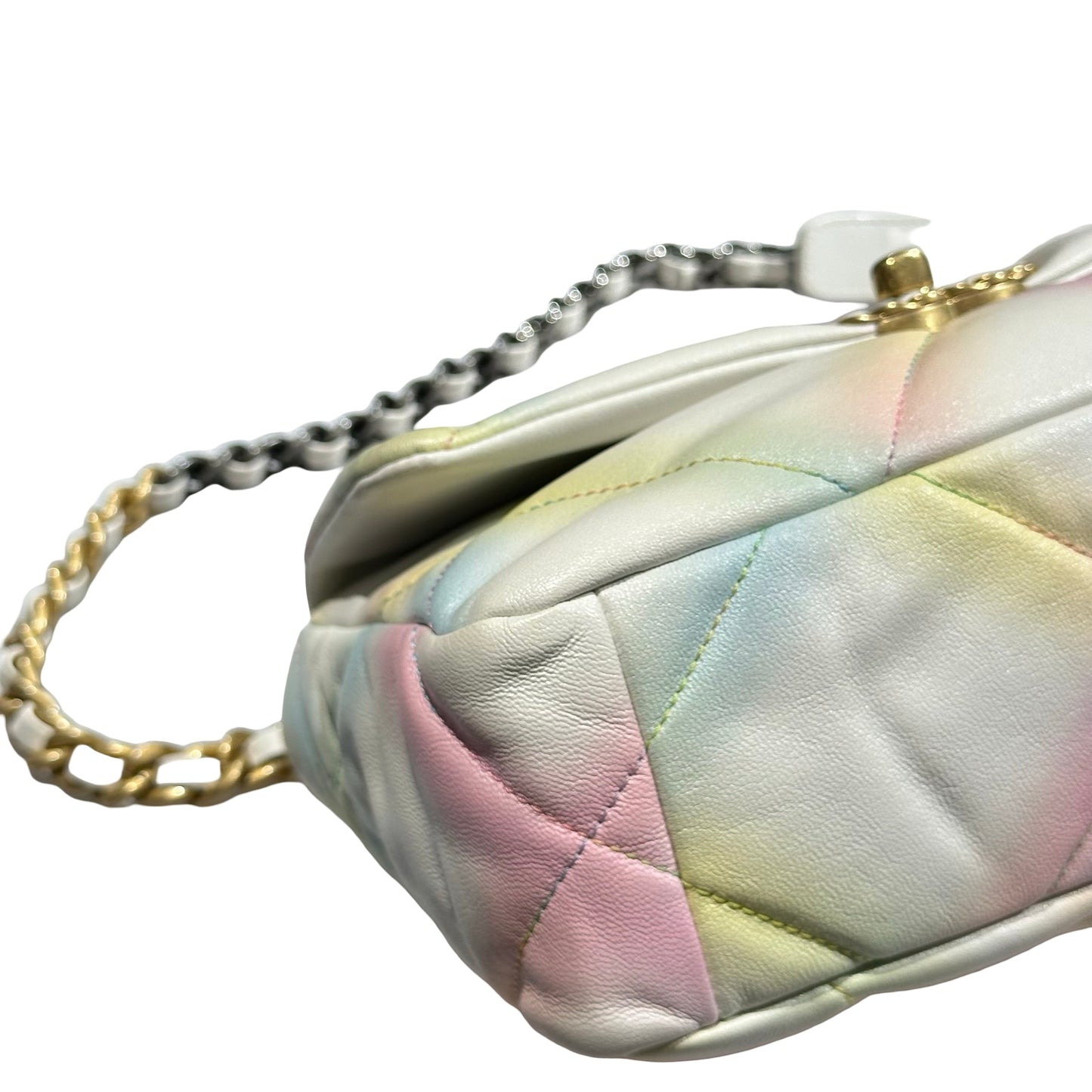 Used Chanel 19 Small Cross Body Bag Pastel Multi-color GHW