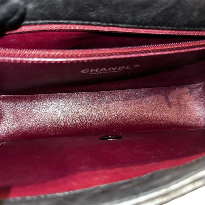 Used CHANEL Lambskin Leather Flap Shoulder Bag Black