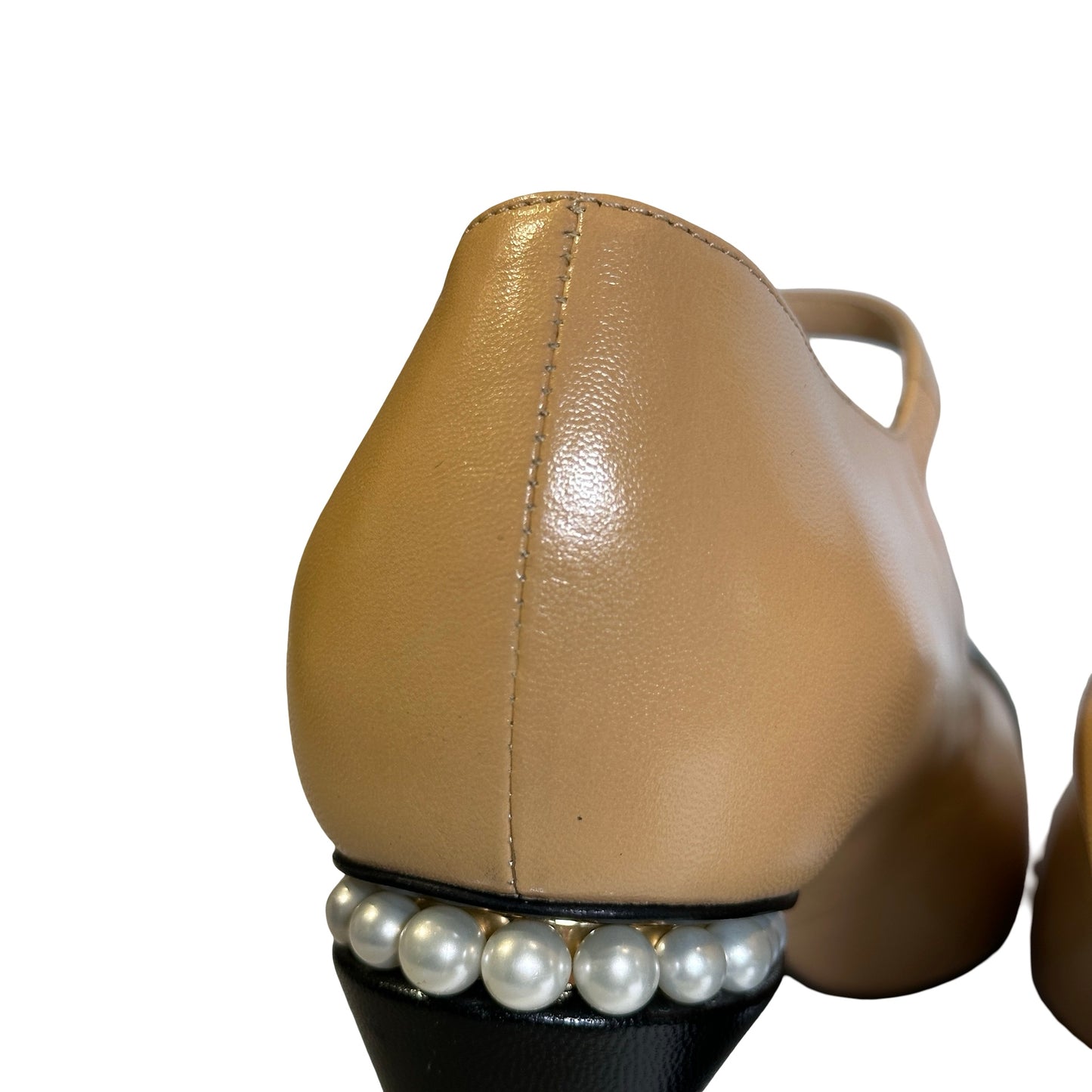 Used Chanel Shiny Lambskin Heels GHW Yellow