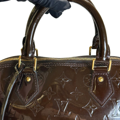 Used LOUIS VUITTON Monogram Vernis Alma Handbag Amarante