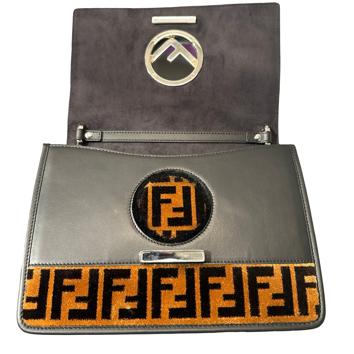 Used FENDI Calfskin Leather Two Way Shoulder Bag
