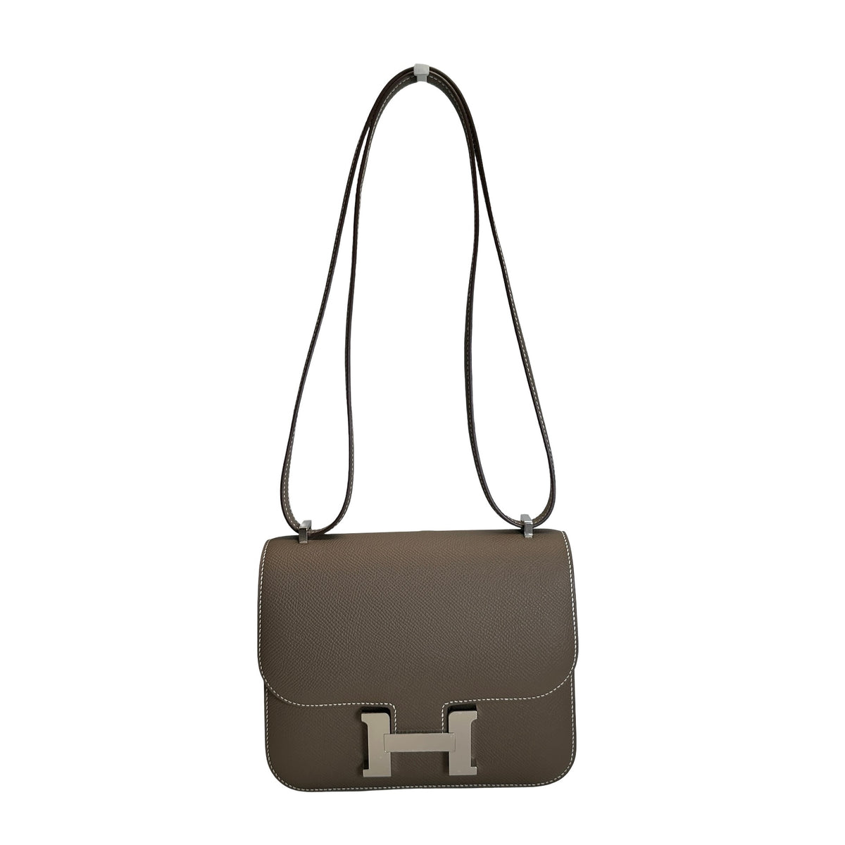 Brand New HERMES Epsom Mini Constance Shoulder Bag Etoupe PHW