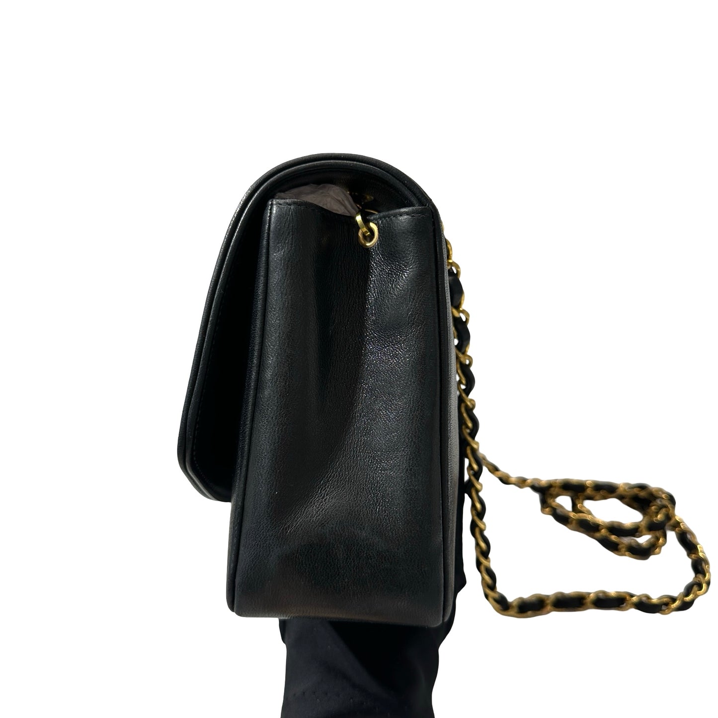 Used CHANEL DIANA Shoulder Bag Black GHW
