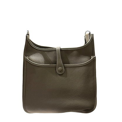 Used HERMES Clemence Evelyne 29 Cross body bag Etoupe PHW