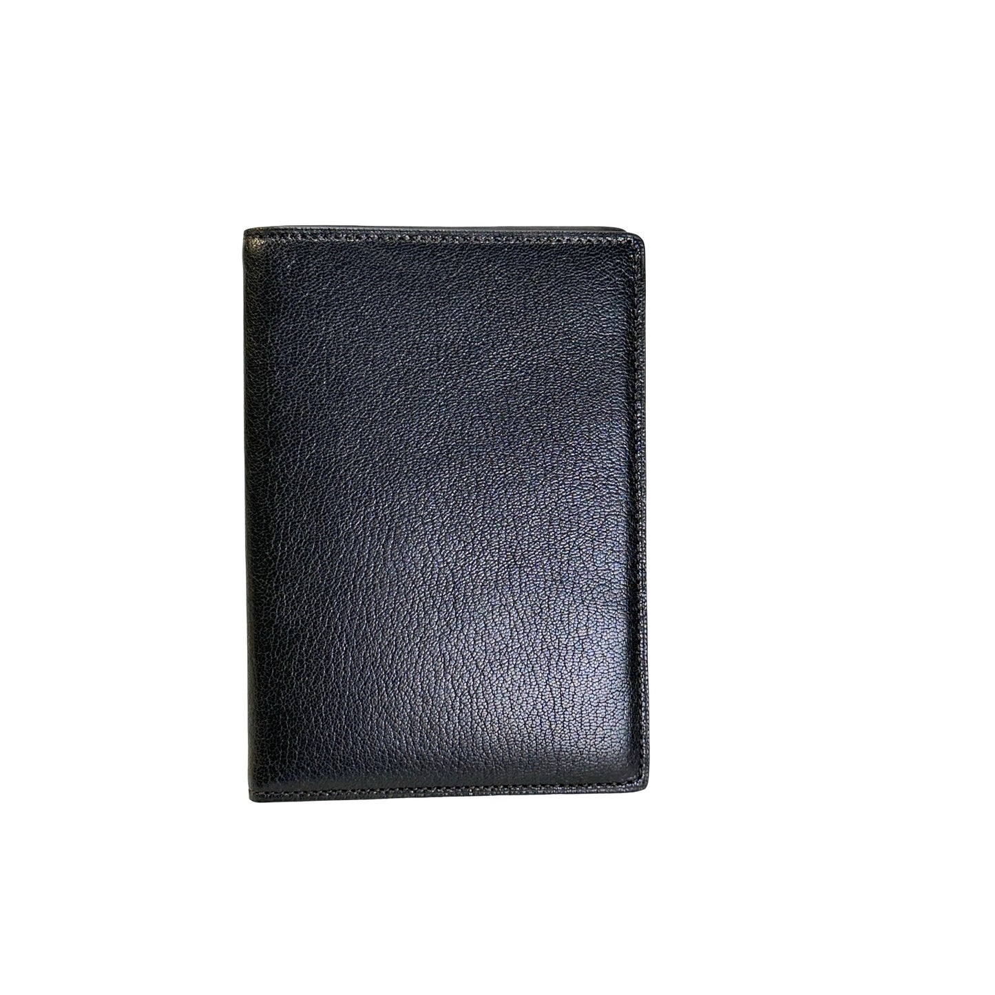 CARTIER Grained Leather Grained Leather Cover Passport Case Black