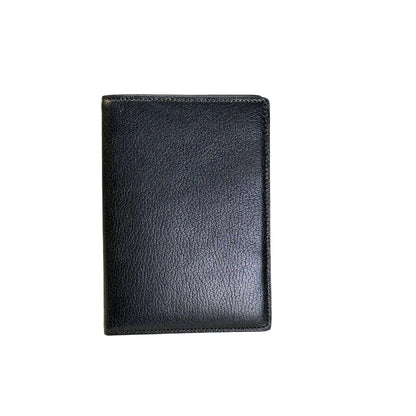 CARTIER Grained Leather Grained Leather Cover Passport Case Black