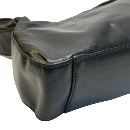 Used PRADA Leather Shoulder Bag Handbag Black