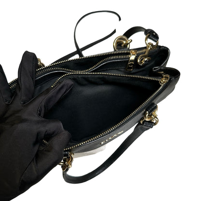 Used COACH Calfskin Two way shoulder bag Two Way Shoulder Bag Black White