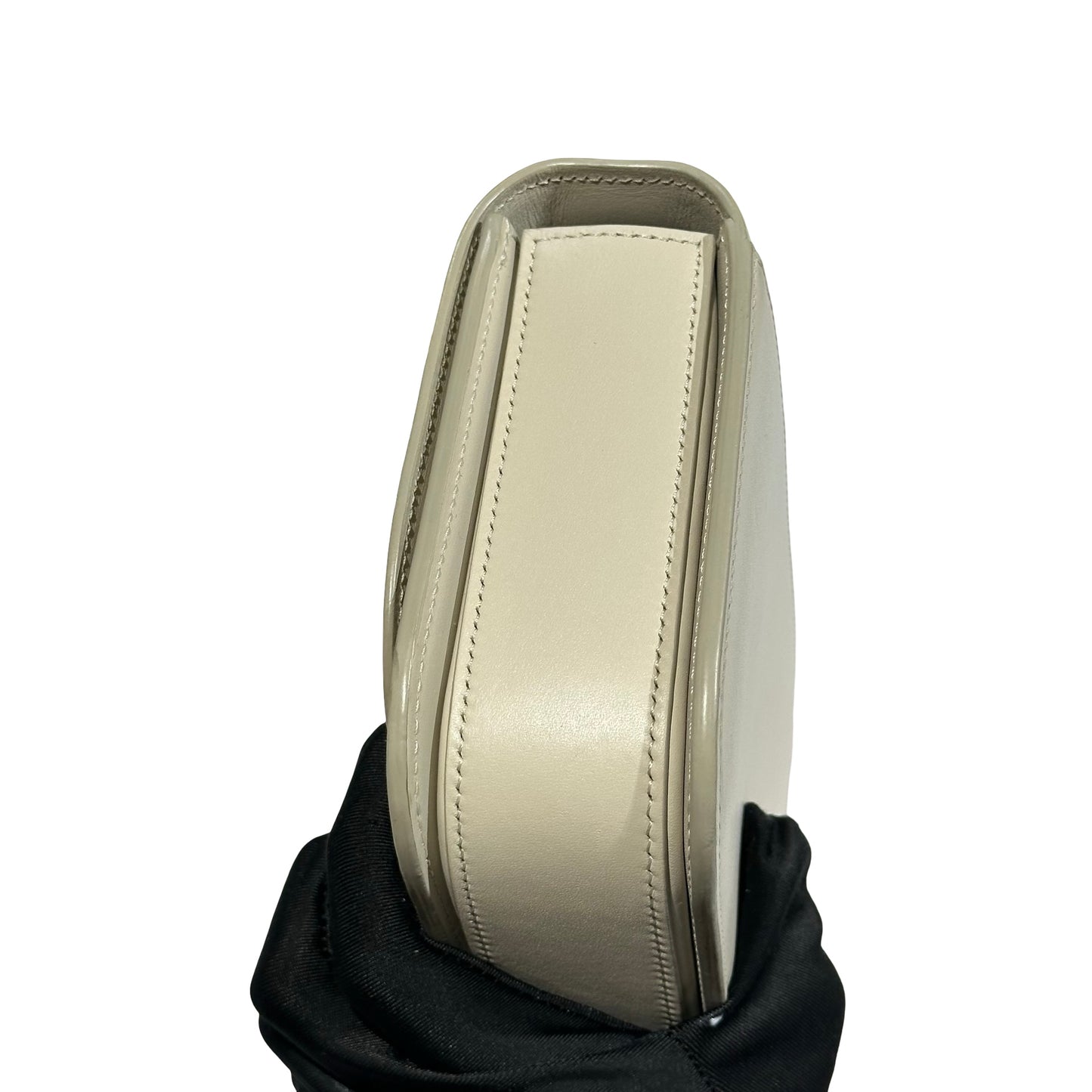 Used LOEWE Calfskin Leather Cross Body Bag White GHW