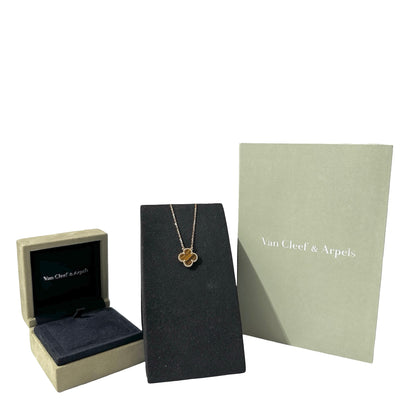 Used VAN CLEEF & ARPELS 18K Gold Vintage Alhambra Necklace Brown GHW