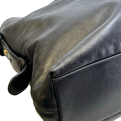 Used GUCCI Solid Medium Shoulder Shoulder Bag Black GHW
