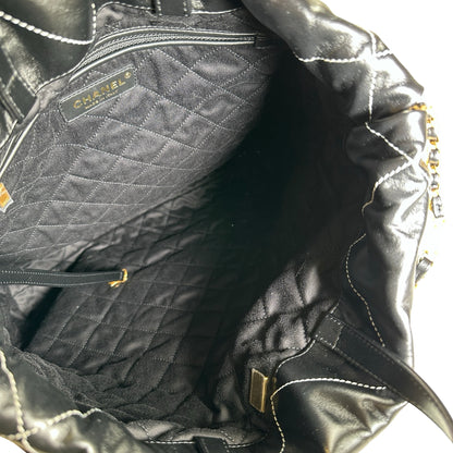Used CHANEL Lambskin 22 Backpack Backpack Black GHW