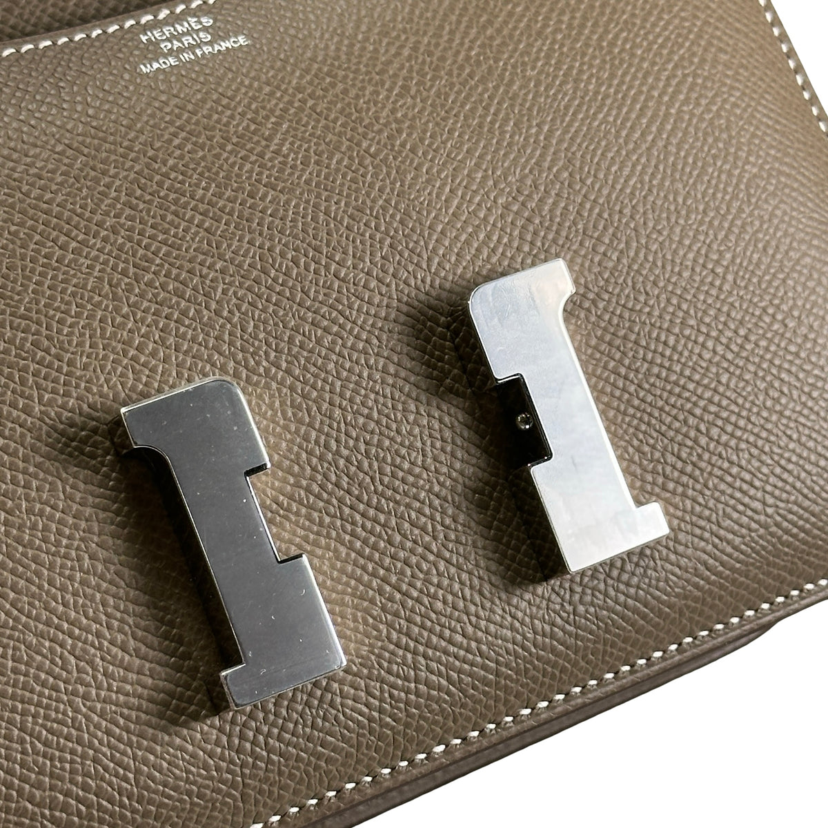 Brand New HERMES Epsom Mini Constance Shoulder Bag Etoupe PHW