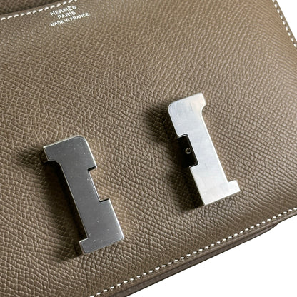Brand New HERMES Epsom Mini Constance Shoulder Bag Etoupe PHW