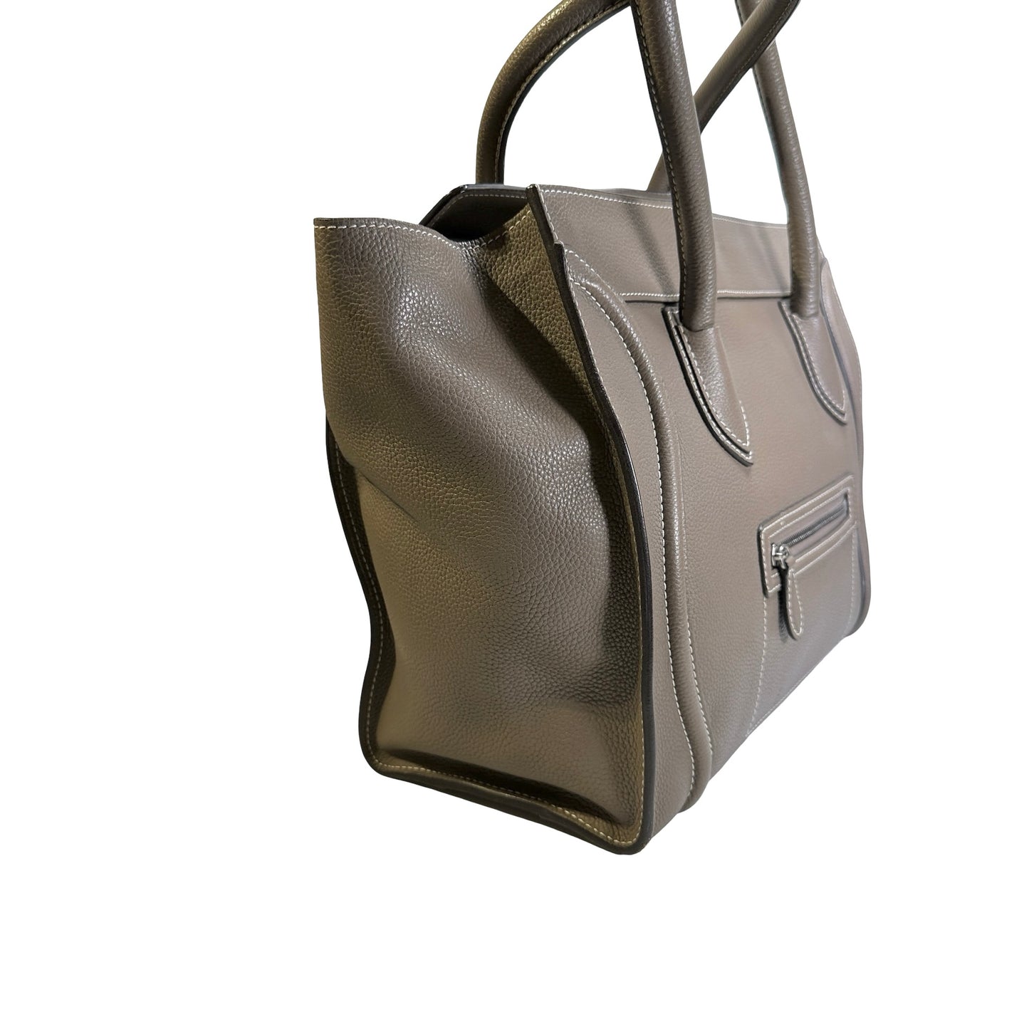 Used CELINE Leather Phantom Handbag Taupe