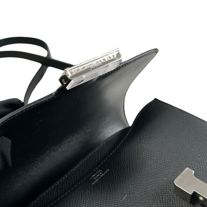 Brand New HERMES Epsom Constance Crossbody Bag Black Silver