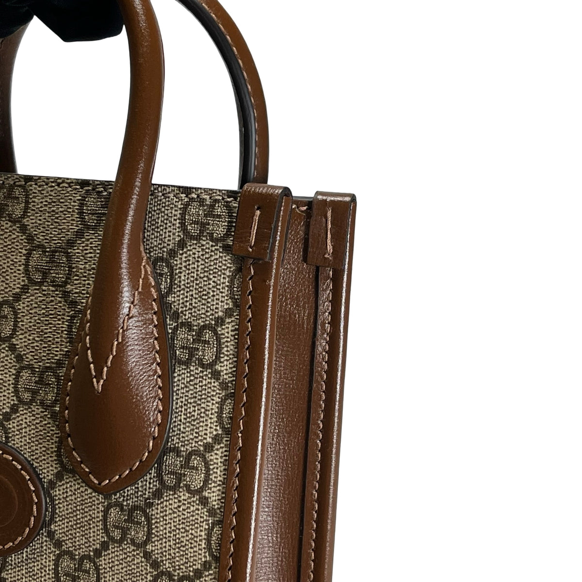 Used GUCCI GG Supreme Interlocking G Mini Tote Bag Tote Bag Beige Brown