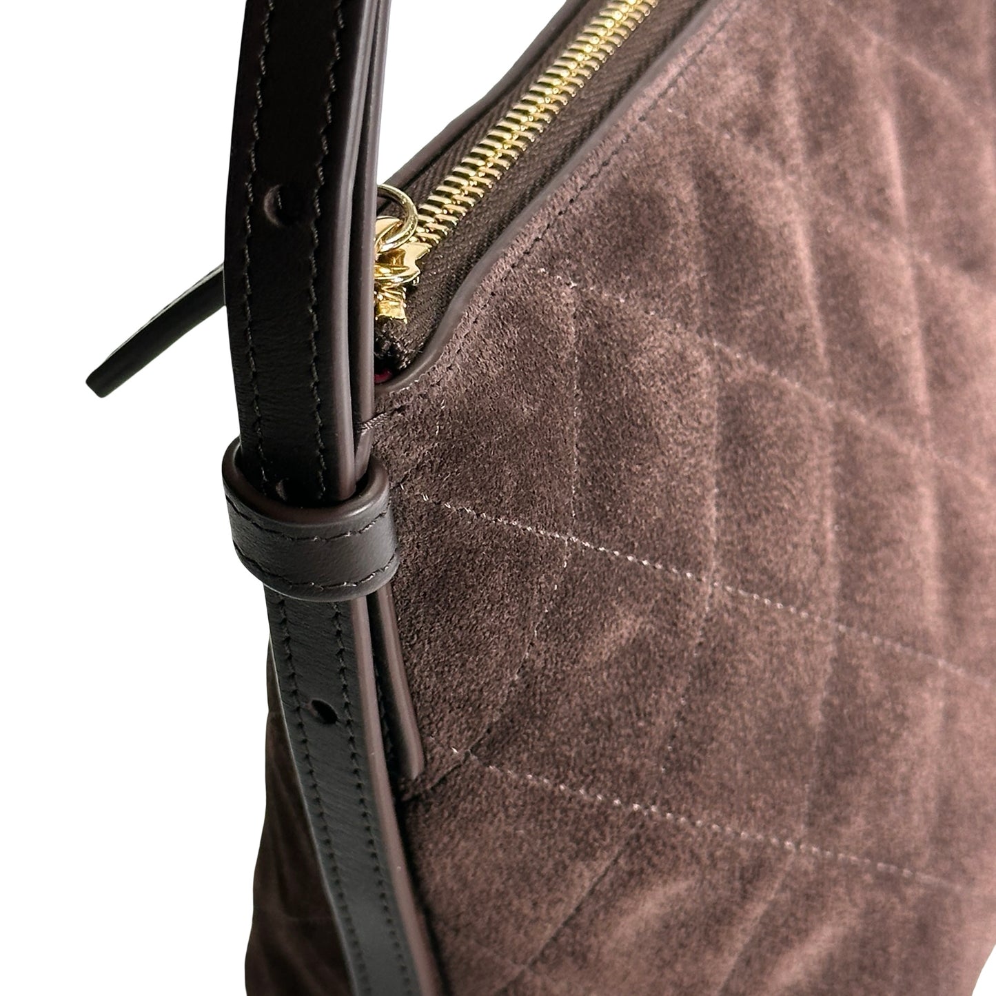 Brand New CHANEL Quilted Suede Quilted Suede Shoulder Bag Shoulder Bag Brown GHW