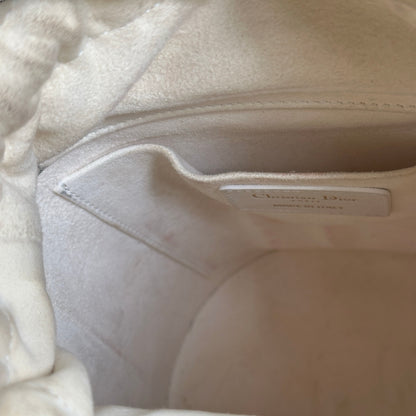 Used DIOR Leather Vibe Bucket Bag White Navy Blue
