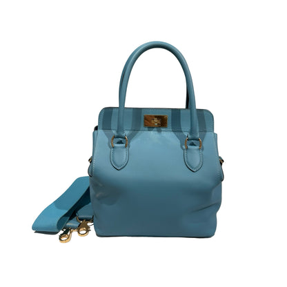 Used Hermès Swift leather Toolbox 20 Handbag P3 Bleu Du Nord PHW