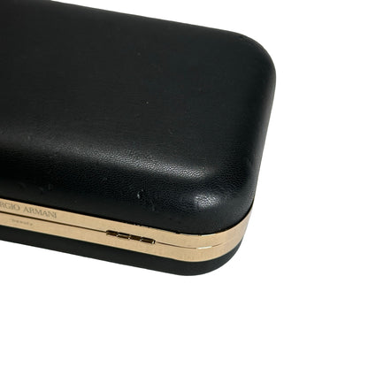 GIORGIO ARMANI Solid Si Perfume and Lipstick Set Clutch Minaudière Black Gold Red