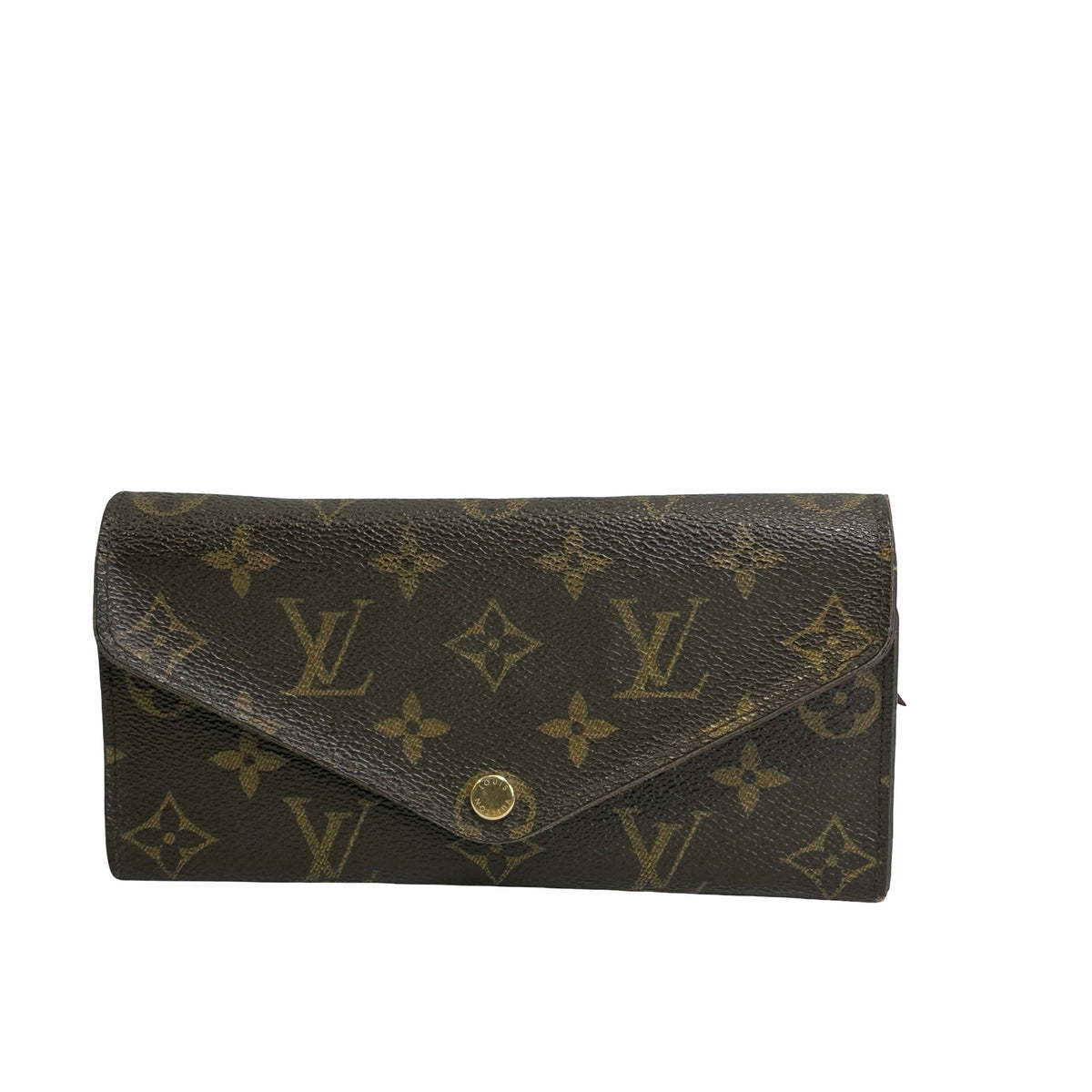Used LOUIS VUITTON Monogram Canvas Sarah Wallet Long wallet Brown Gold