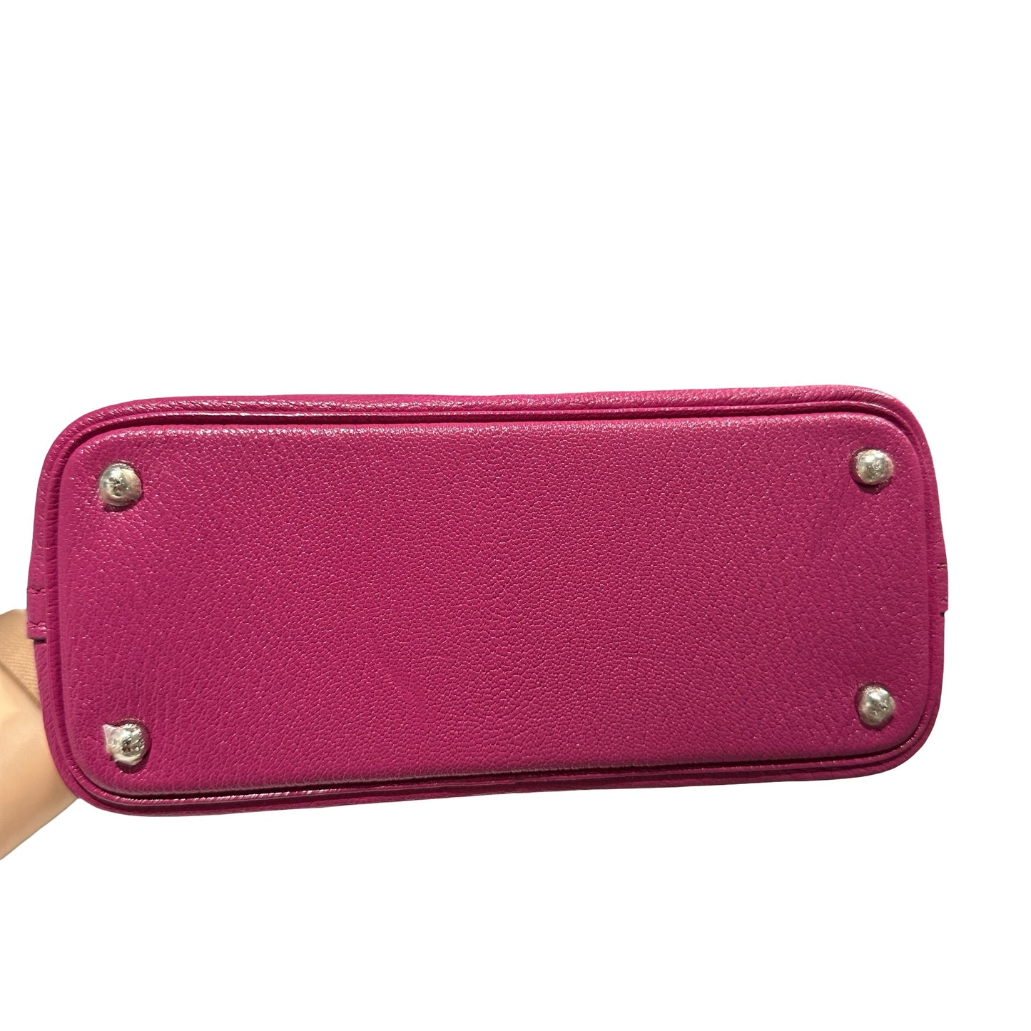 Used HERMES Chevre Mini Bolide Handbag L3 Rose Purple PHW