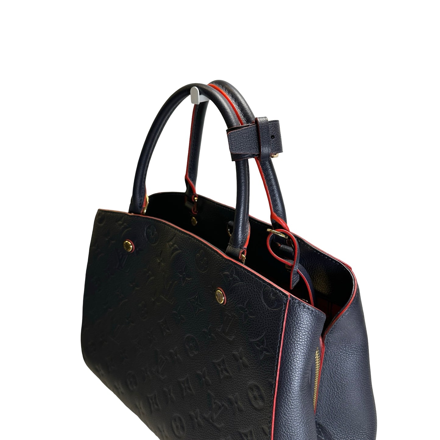 Used LOUIS VUITTON Monogram Empreinte Montaigne Handbag Black Red