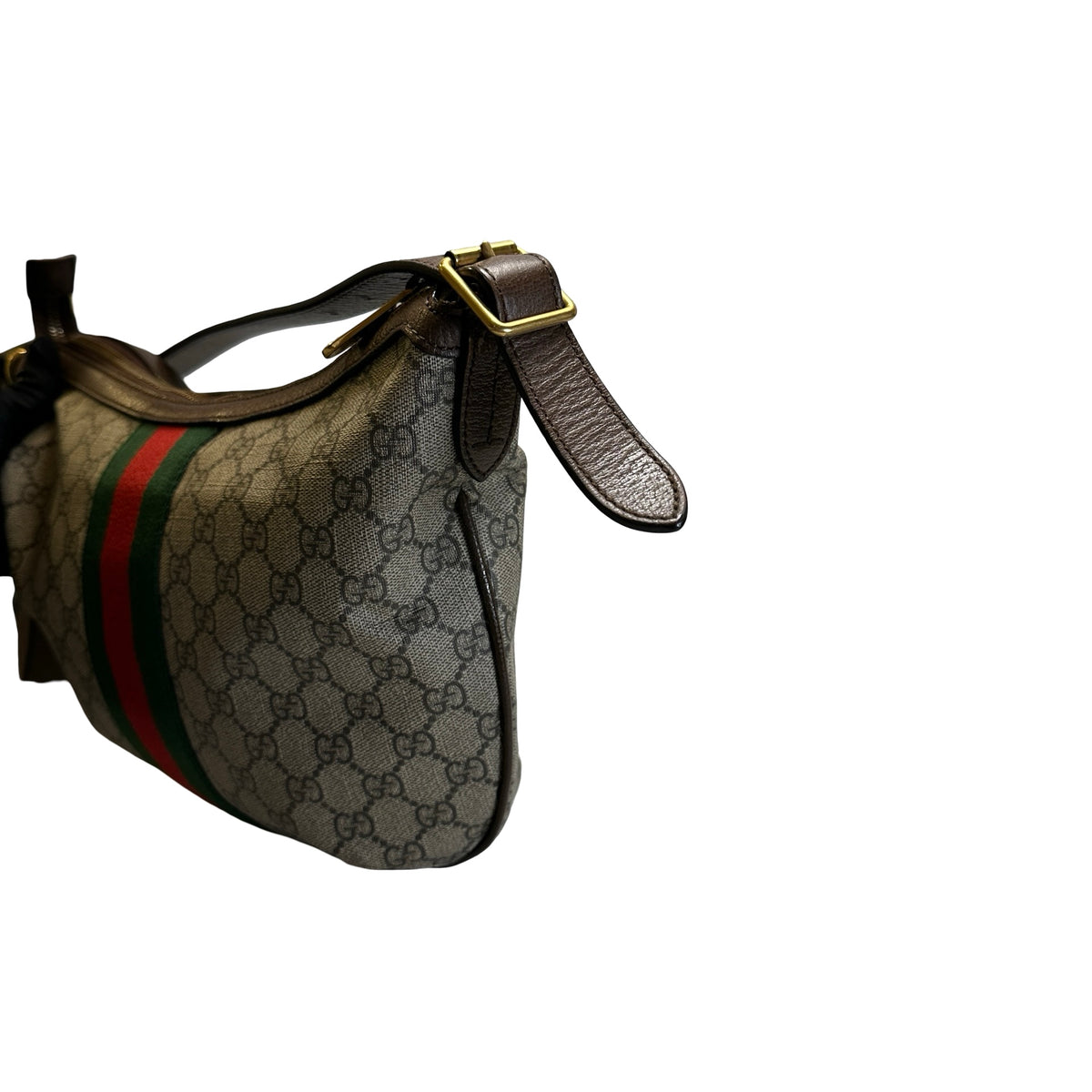 Used GUCCI GG Supreme Web Ophidia Shoulder Bag Beige Brown Green Red